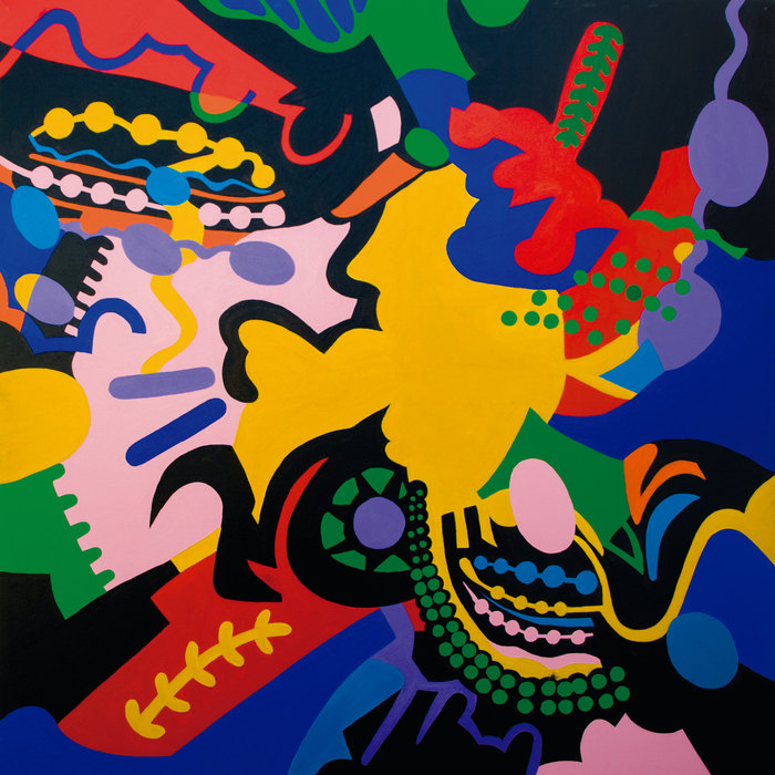 Carnaval. Composición I, 2013. Óleo sobre lienzo, 130 × 130 cm