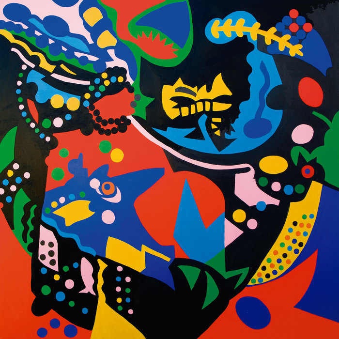 Carnaval. Composición V, 2013. Óleo sobre lienzo, 130 × 130 cm