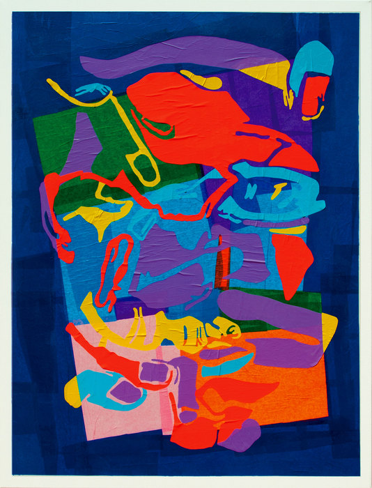 Oliveira, 2021. Collage sobre lienzo, 97 × 130 cm
