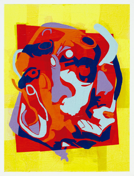 Bruno, 2021. Collage sobre lienzo, 97 × 130 cm