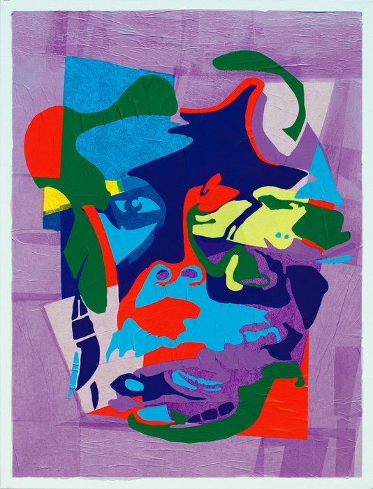 La Pola, 2021. Collage sobre lienzo, 97 × 130 cm