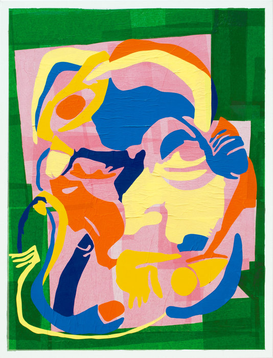Etienne, 2021. Collage sobre lienzo, 97 × 130 cm