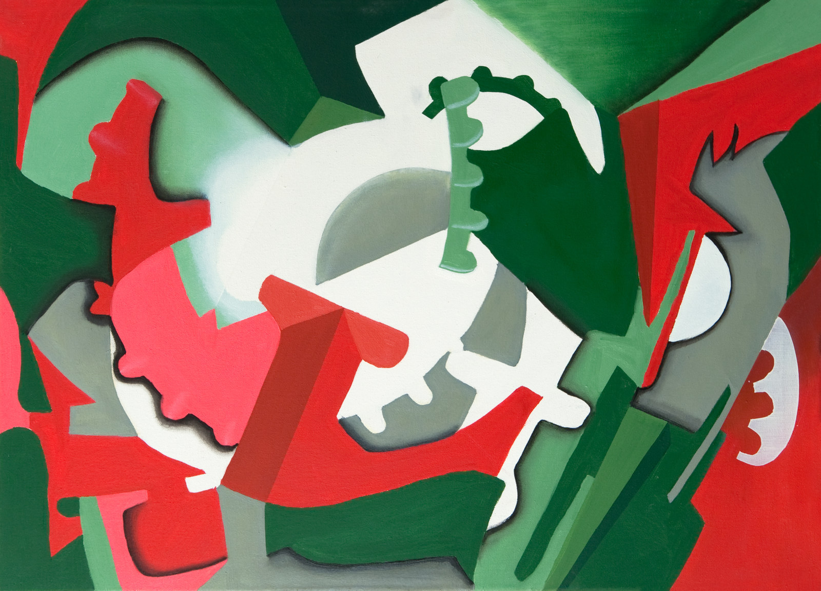 Detalle de Estudio de tapa de Heineken, 2005. Óleo sobre lienzo, 50 × 70 cm