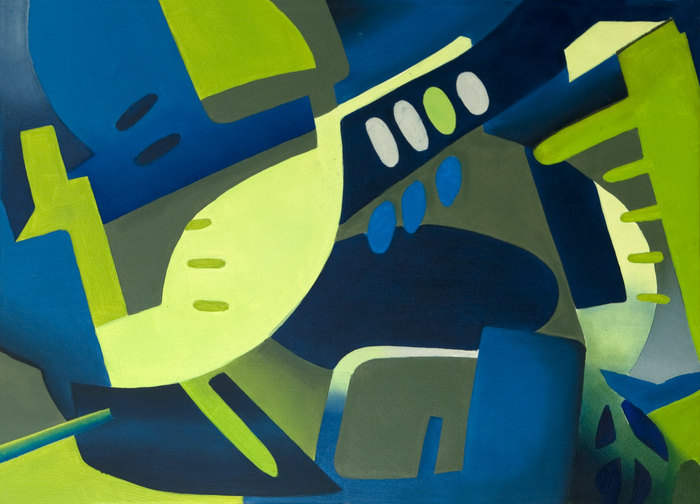 Estudio de teléfono móvil (Nokia 1100), 2006. Óleo sobre lienzo, 50 × 70 cm