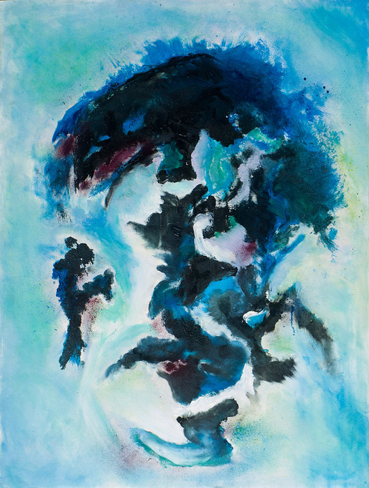 Ejercicio abstracto II, 2014. Técnica mixta sobre papel, 75 × 100 cm