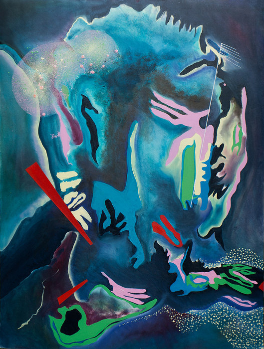 Ejercicio abstracto IV, 2014. Técnica mixta sobre papel, 75 × 100 cm