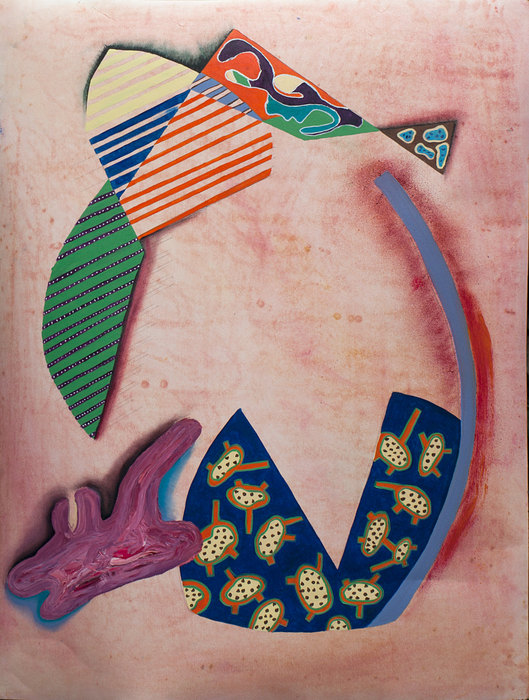 Ejercicio abstracto VII, 2014. Técnica mixta sobre papel, 75 × 100 cm