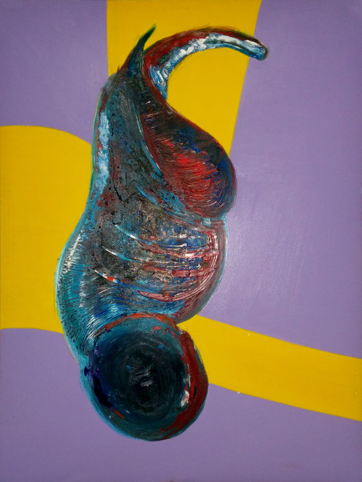 Ejercicio abstracto IX, 2014. Técnica mixta sobre papel, 75 × 100 cm