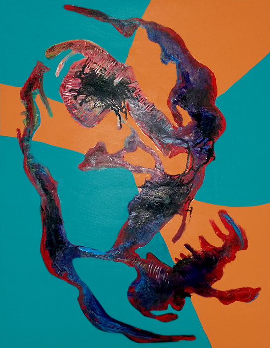 Ejercicio abstracto X, 2014. Técnica mixta sobre papel, 75 × 100 cm