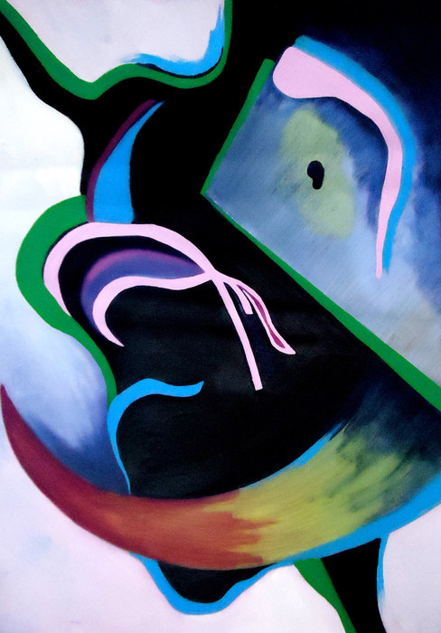 La metamorfosis I, 2016. Óleo sobre lienzo, 70 × 100 cm
