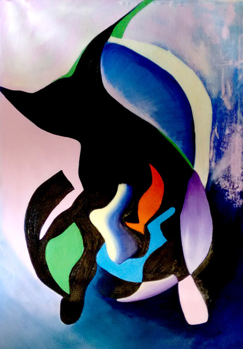 La muerte III, 2016. Óleo sobre lienzo, 70 × 100 cm