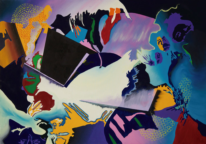 Santa Rocío de Dorrego. Composición III, 2012. Óleo sobre lienzo, 140 × 200 cm