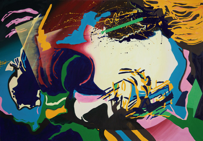 Santa Rocío de Dorrego. Composición V, 2012. Óleo sobre lienzo, 140 × 200 cm